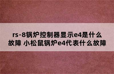 rs-8锅炉控制器显示e4是什么故障 小松鼠锅炉e4代表什么故障